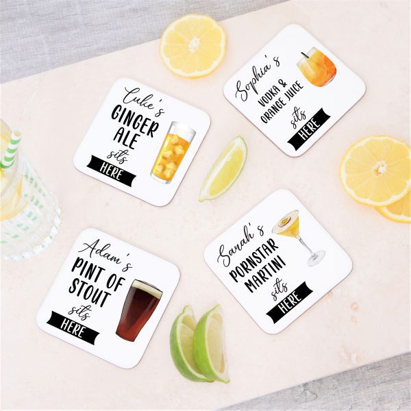 Personalised Name Drink Sits Here Coaster Mat - Image 7