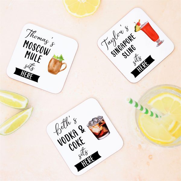 Personalised Name Drink Sits Here Coaster Mat - Image 11