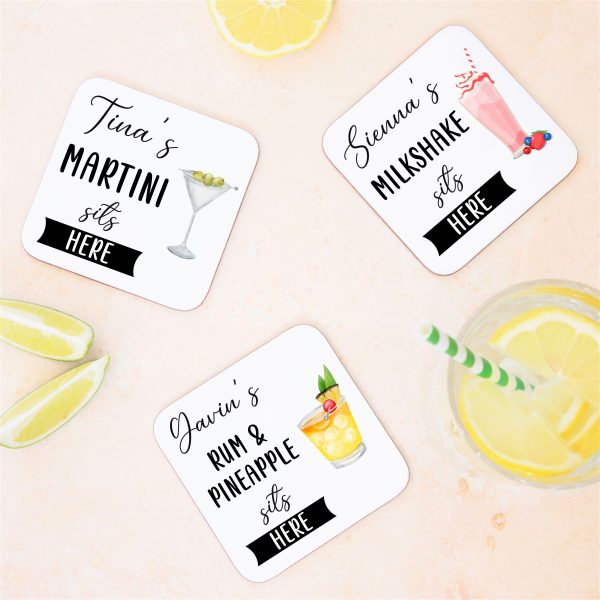 Personalised Name Drink Sits Here Coaster Mat - Image 13