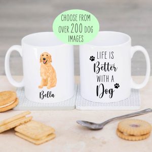 Personalised Life Is Better With A Dog Ceramic Mug - Gift for Dog Dad or Mum