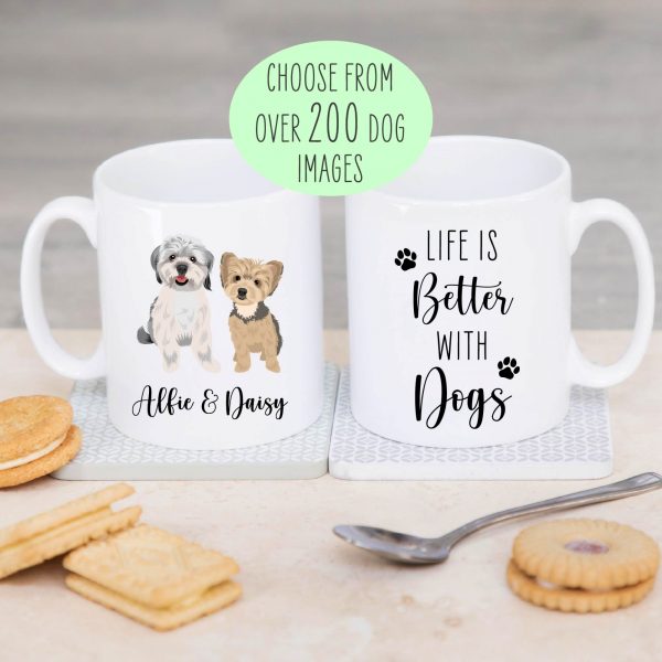 Personalised Life Is Better With Dogs Ceramic Mug Cup