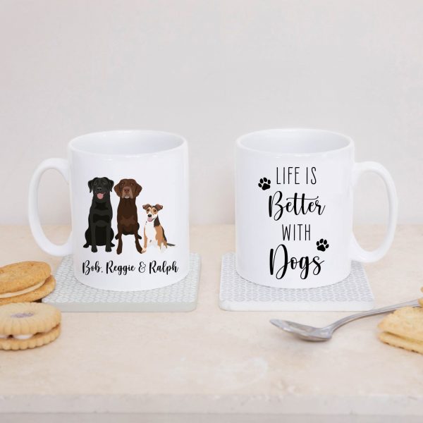Personalised Life Is Better With Dogs Ceramic Mug Cup - Image 2