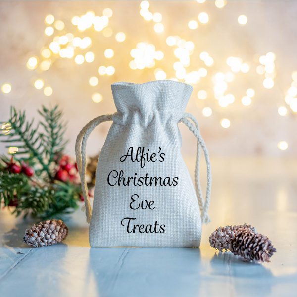 Personalised Own Message Linen Style Drawstring Bag Pouch - Image 8