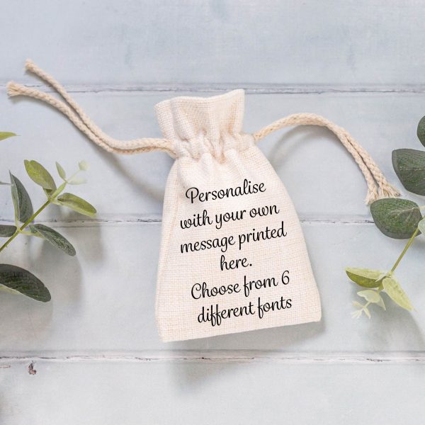 Personalised Own Message Linen Style Drawstring Bag Pouch