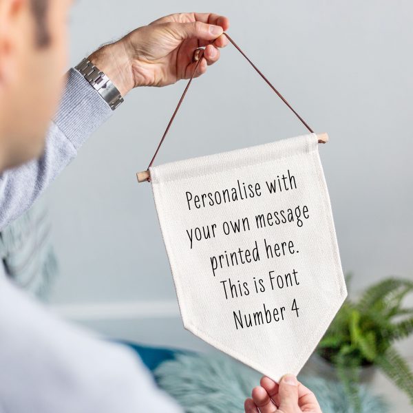 Personalised Own Message Linen Style Hanging Flag Pennant Sign - Image 5