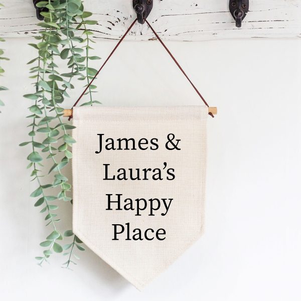 Personalised Own Message Linen Style Hanging Flag Pennant Sign - Image 8