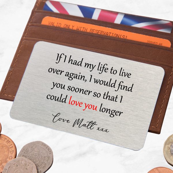 Personalised Love You Longer Metal Wallet Card - Image 4