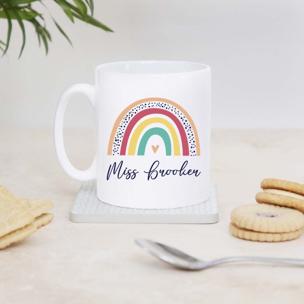 Personalised Teacher Rainbow Ceramic Mug Cup - Image 2