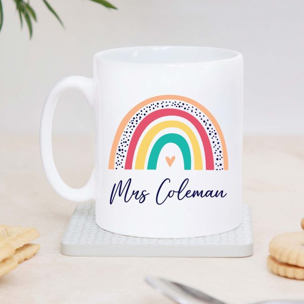 Personalised Teacher Rainbow Ceramic Mug Cup - Image 3
