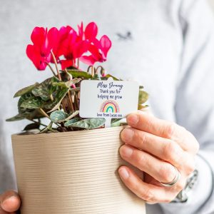 Personalised Helping Me Grow Metal Plant Marker Gift Tag Label