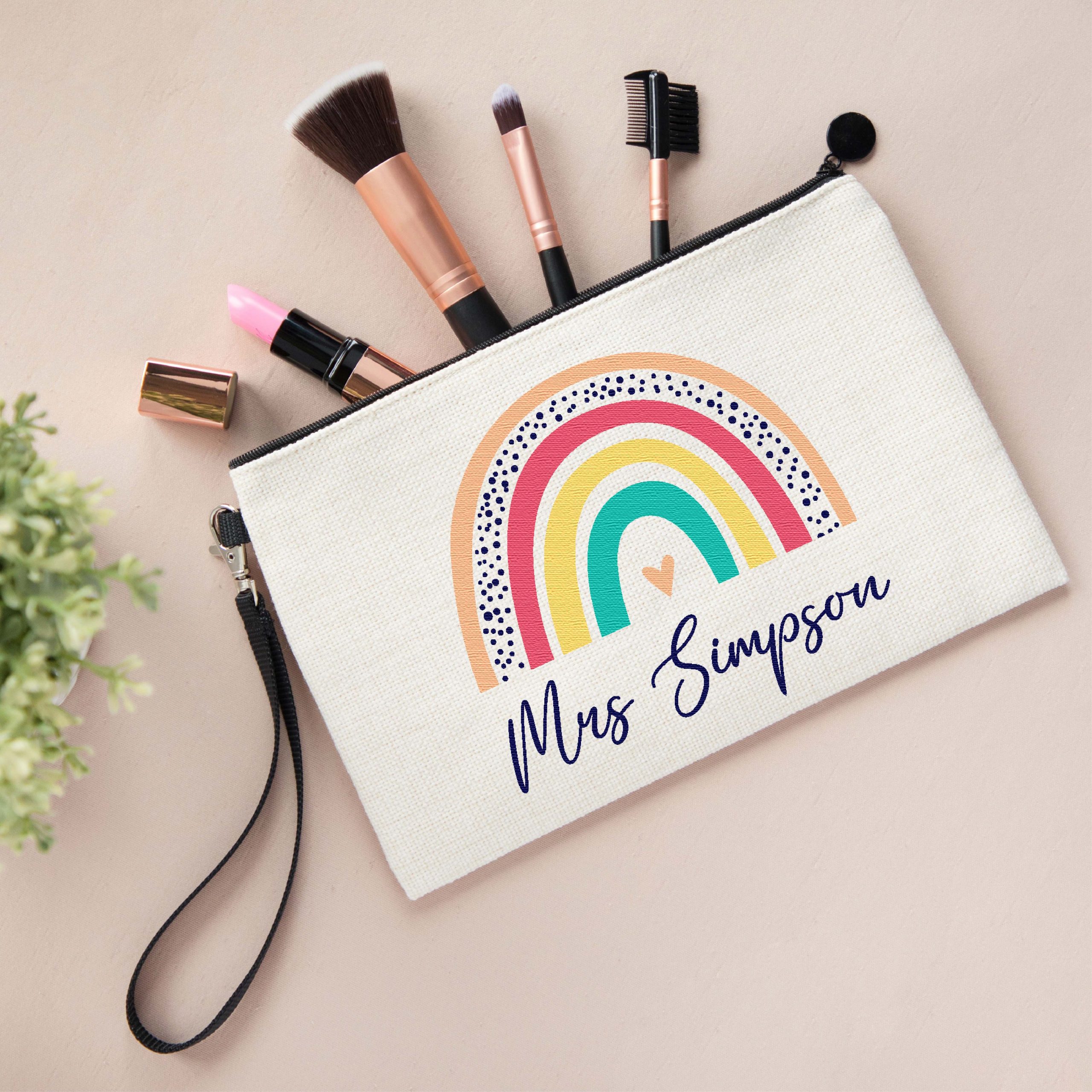 Personalised Teacher Linen Pencil Case - Teacher Appreciation Gift