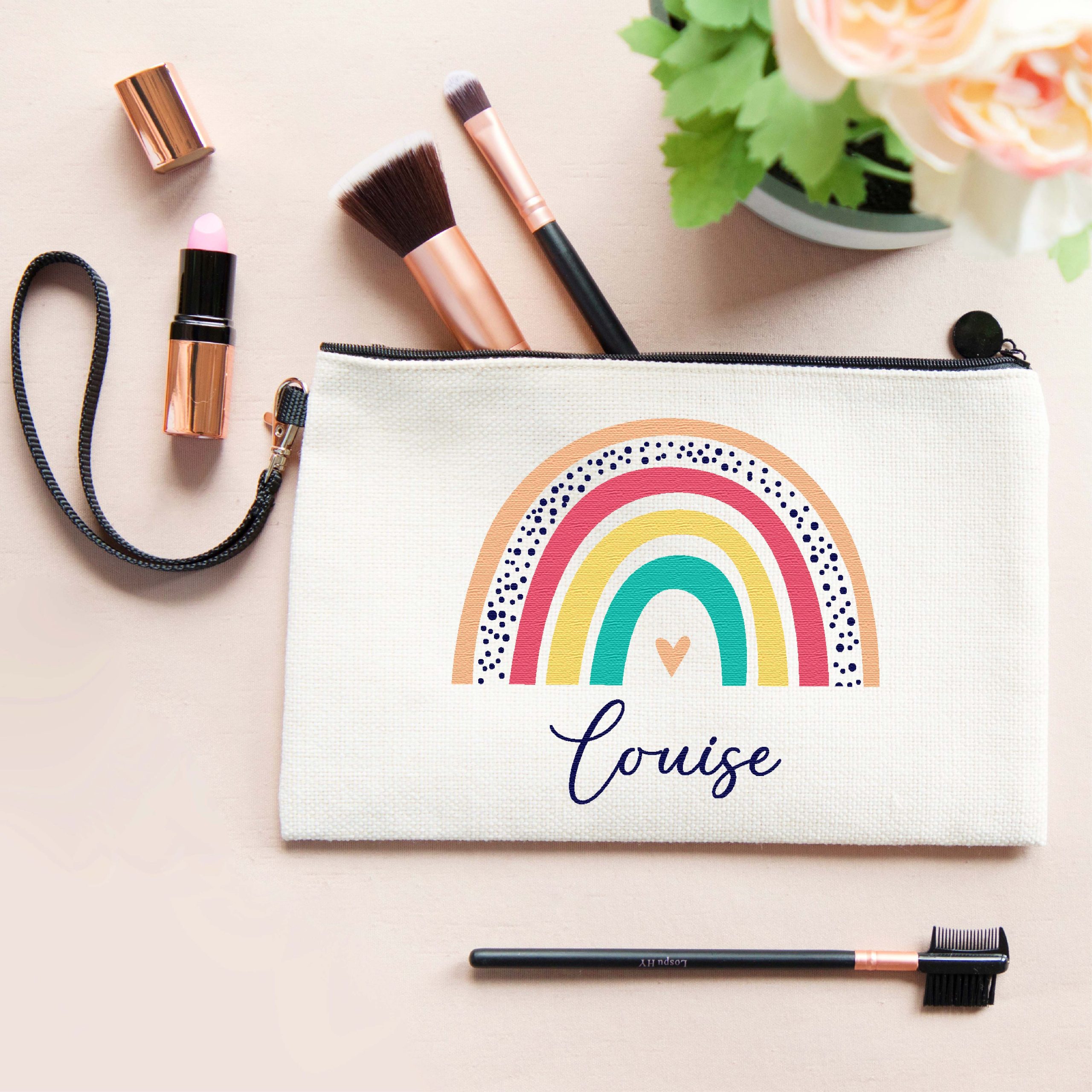 Personalised Teacher Linen Pencil Case - Teacher Appreciation Gift - Image 3