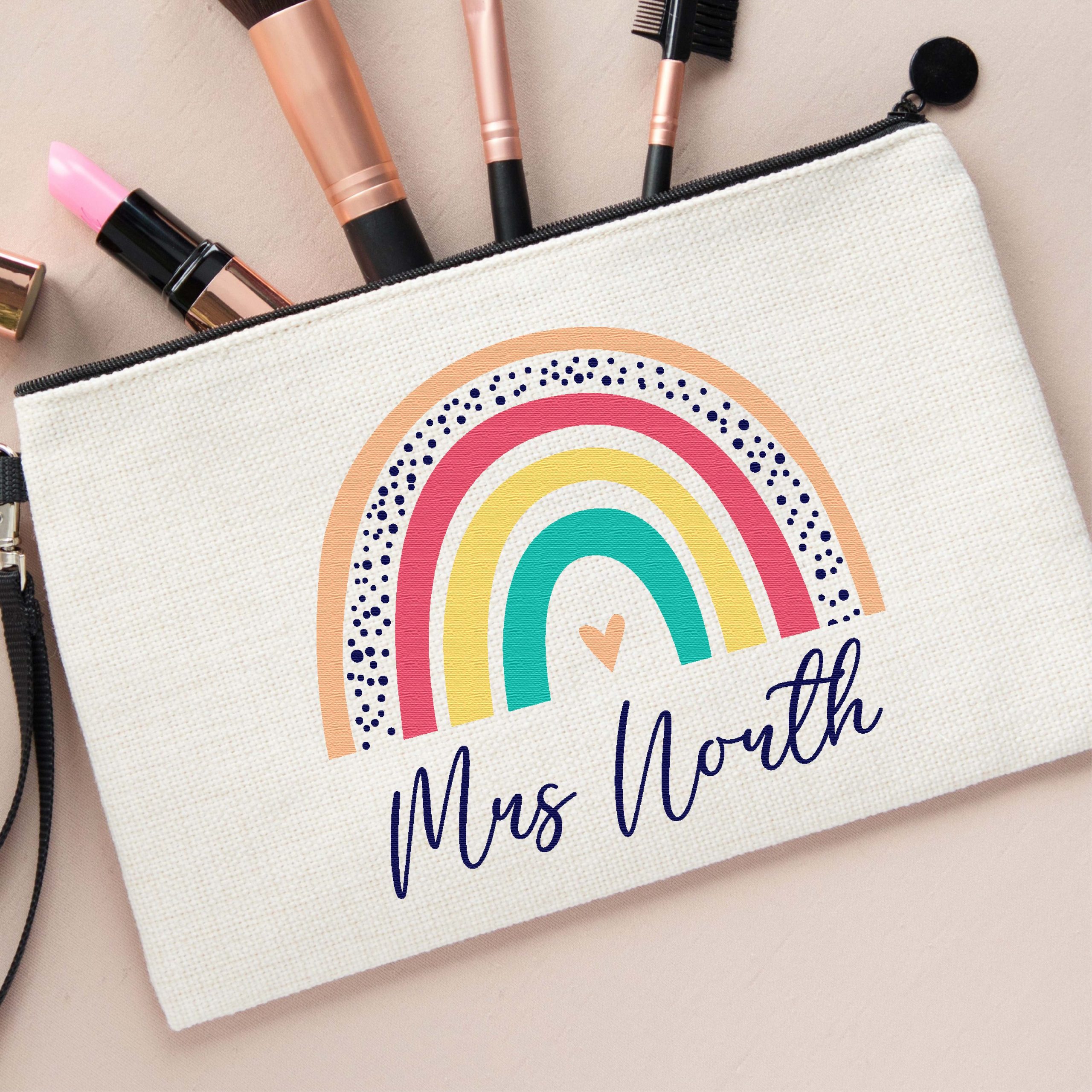 Personalised Teacher Linen Pencil Case - Teacher Appreciation Gift - Image 4
