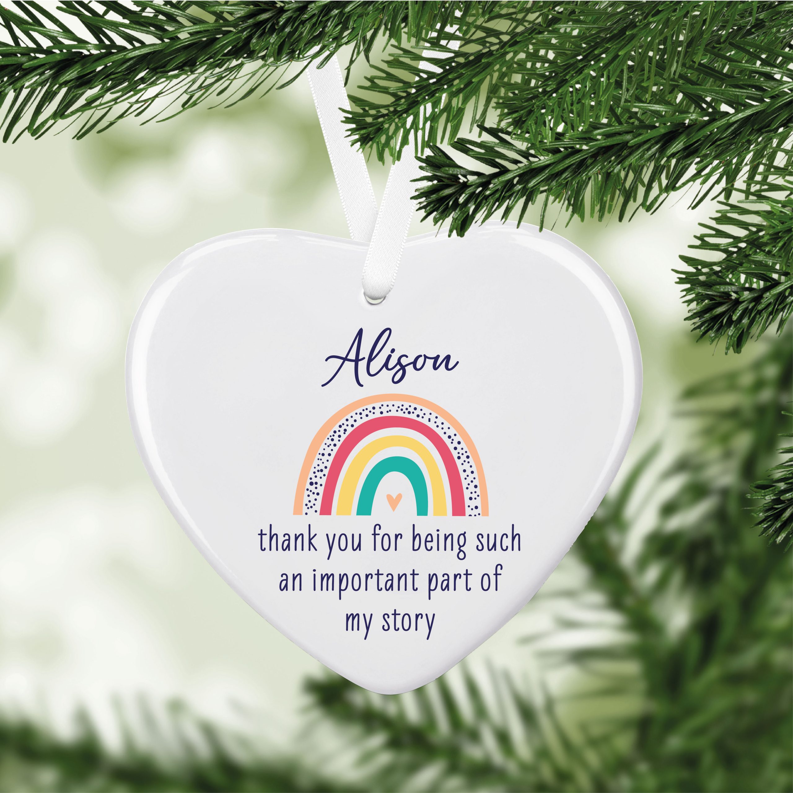 Personalised Teacher Rainbow Ceramic Classroom Decoration - Teacher Appreciation Gift - Image 2