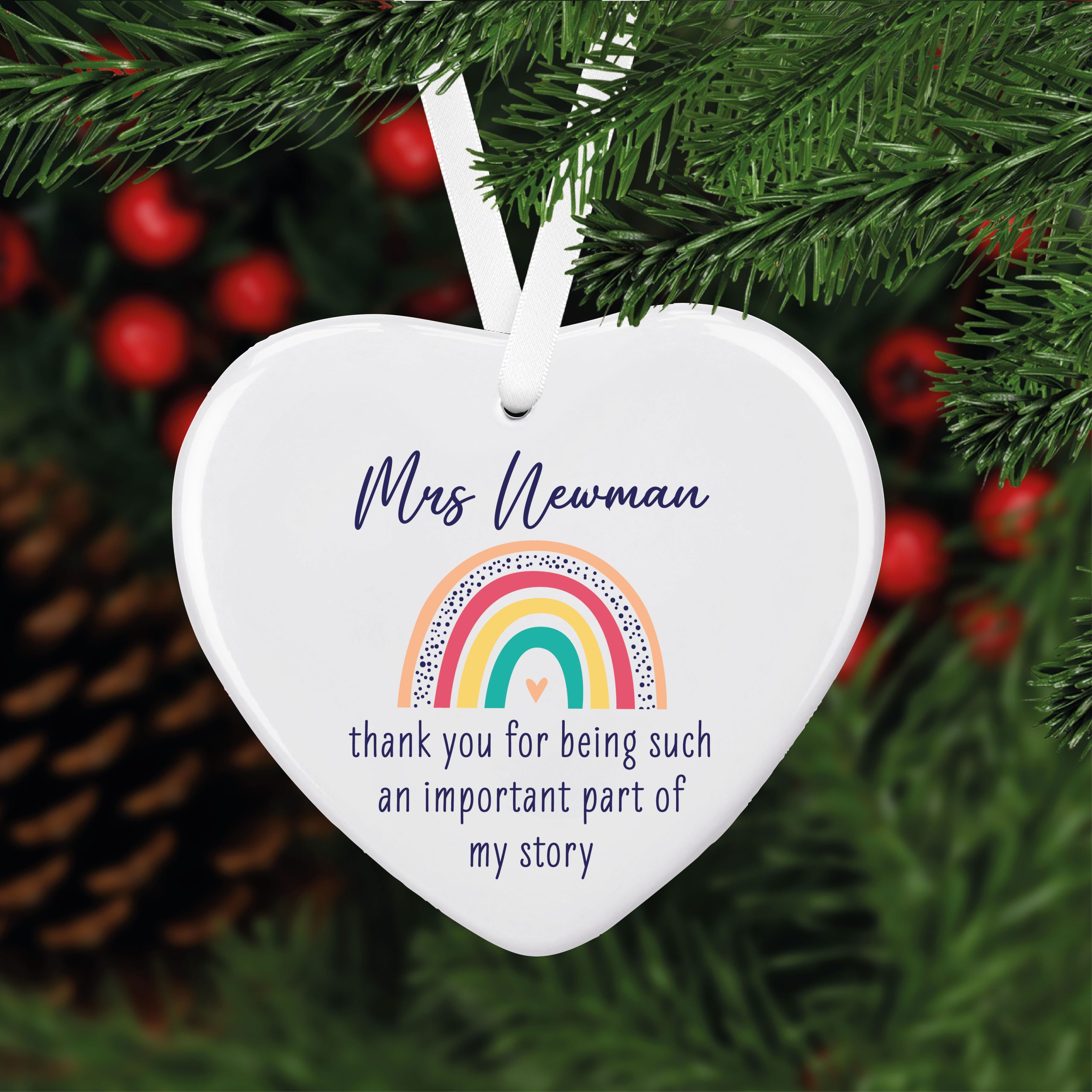 Personalised Teacher Rainbow Ceramic Classroom Decoration - Teacher Appreciation Gift - Image 3