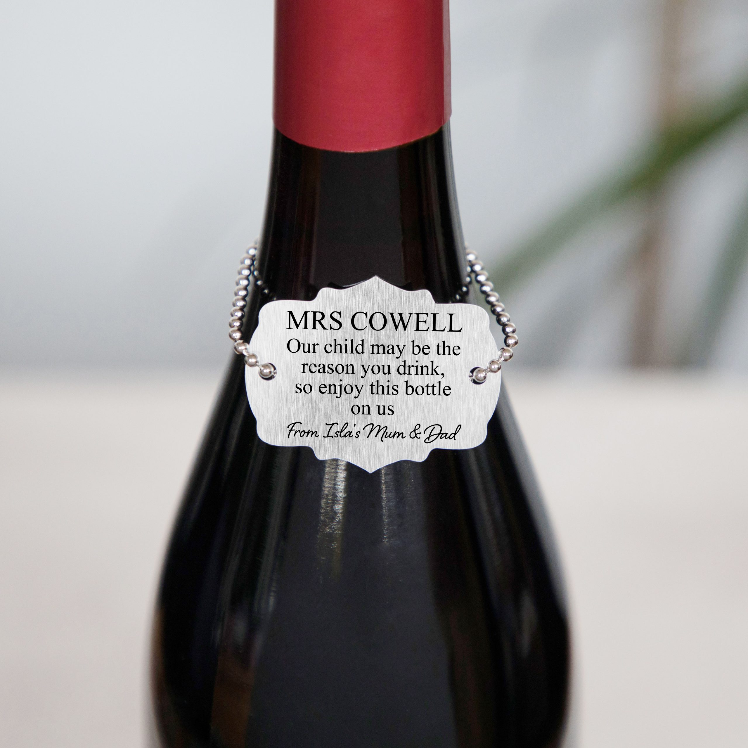 Personalised Teacher Reason You Drink Metal Bottle Tag - Teacher Appreciation Gift Tag - Image 2