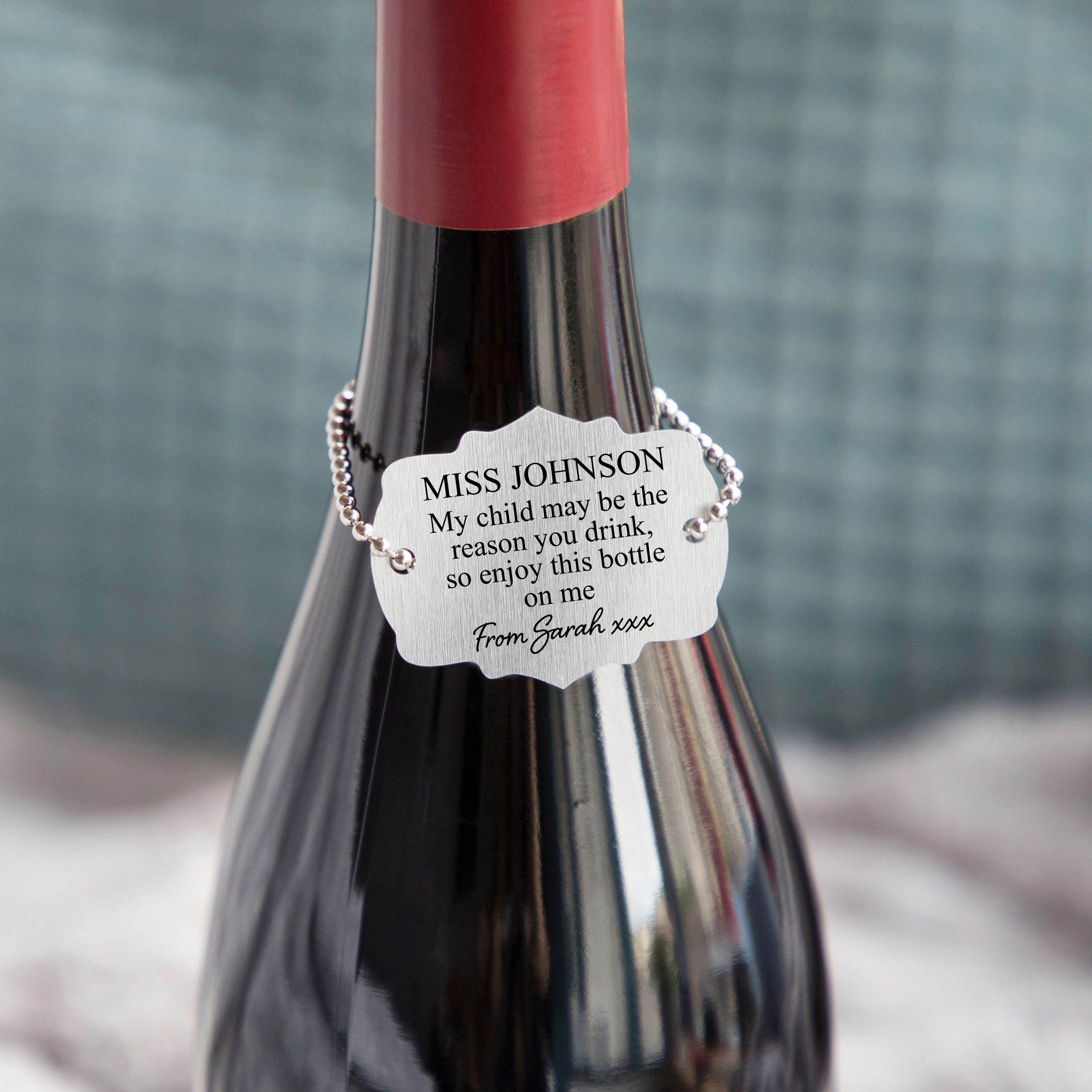 Personalised Teacher Reason You Drink Metal Bottle Tag - Teacher Appreciation Gift Tag - Image 3