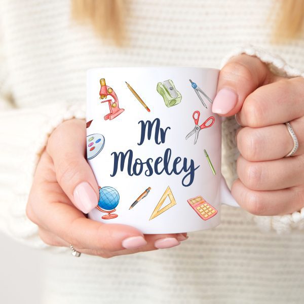 Personalised Teacher Stationery Ceramic Mug Cup