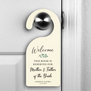 Personalised Reserved Guest Wooden Door Hanger - Wedding Favour Gift for Guests