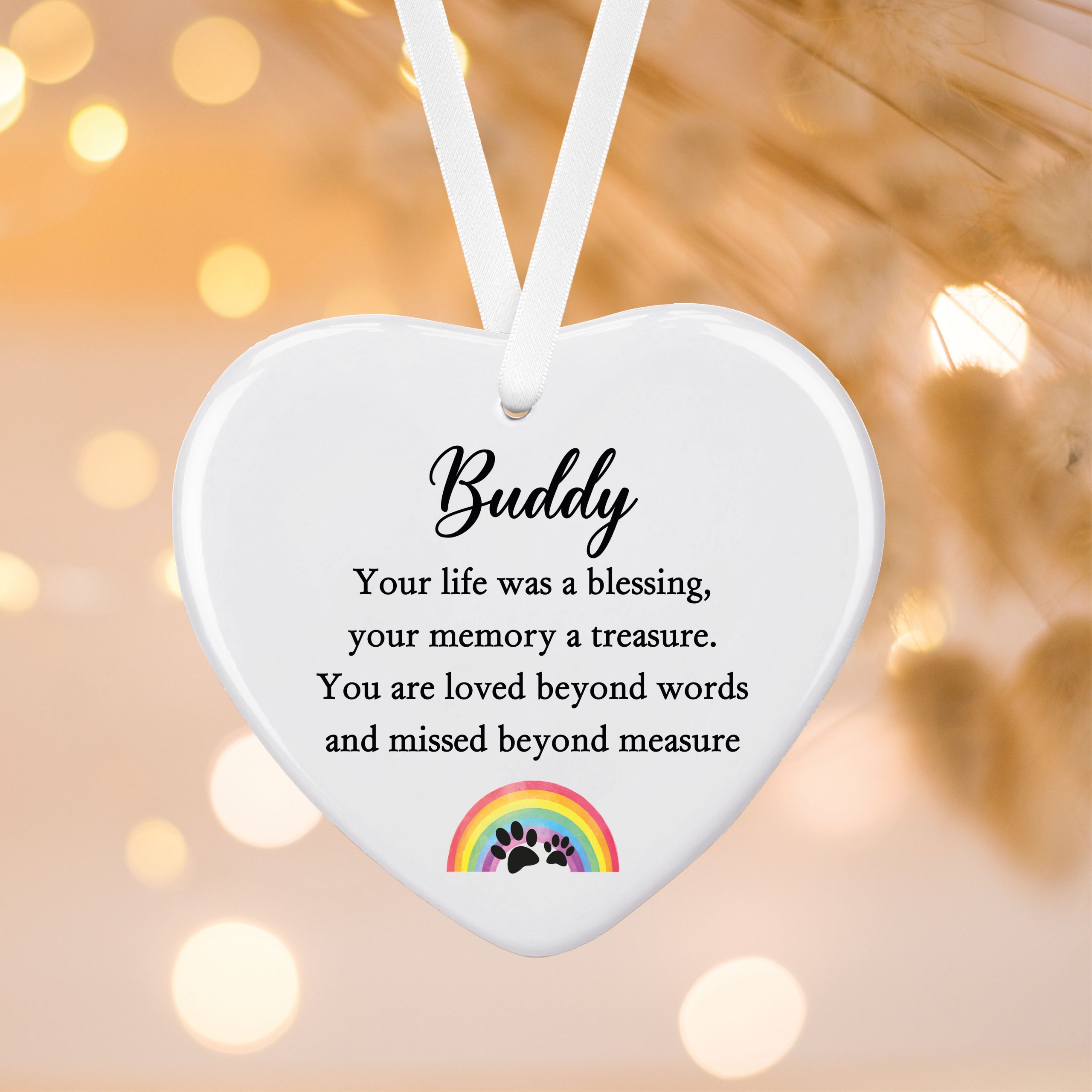 Personalised Dog Missed Ceramic Decoration - Remembrance Keepsake