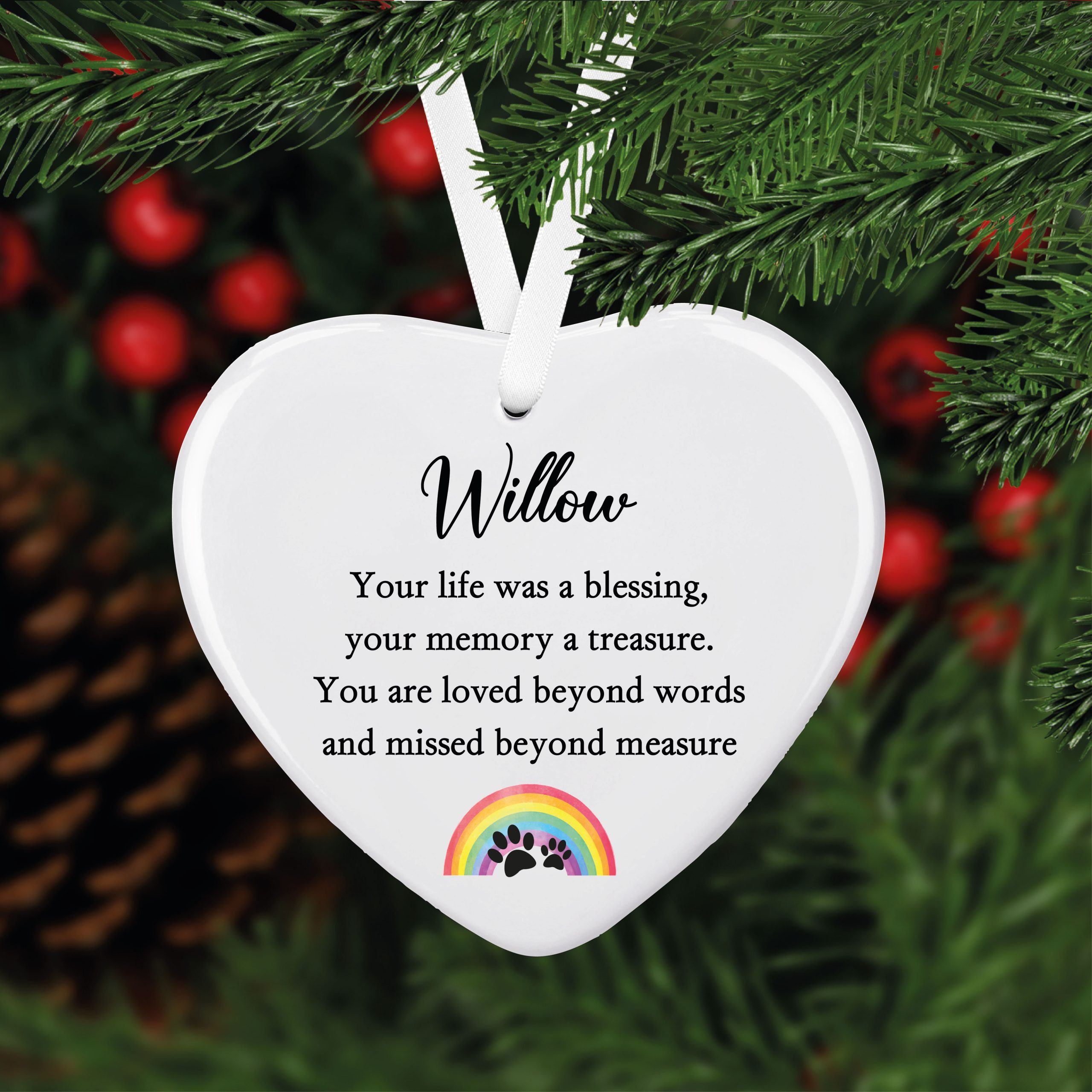 Personalised Dog Missed Ceramic Decoration - Remembrance Keepsake - Image 3
