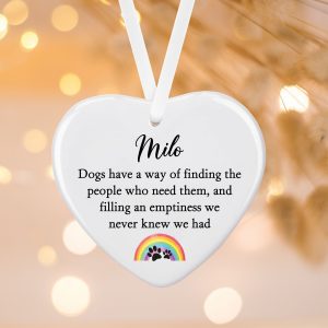 Personalised Dogs Ceramic Decoration - Remembrance Keepsake