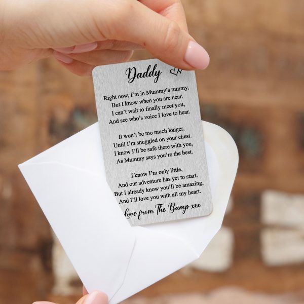 Personalised Daddy From Baby Bump Metal Wallet Card - Image 2