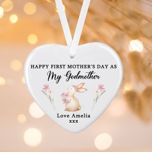 Personalised First Mother's Day As My Godmother Ceramic Decoration Ornament - Gift for Godmother