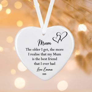 Personalised Mum Best Friend Ceramic Decoration Ornament - Gift for Mum