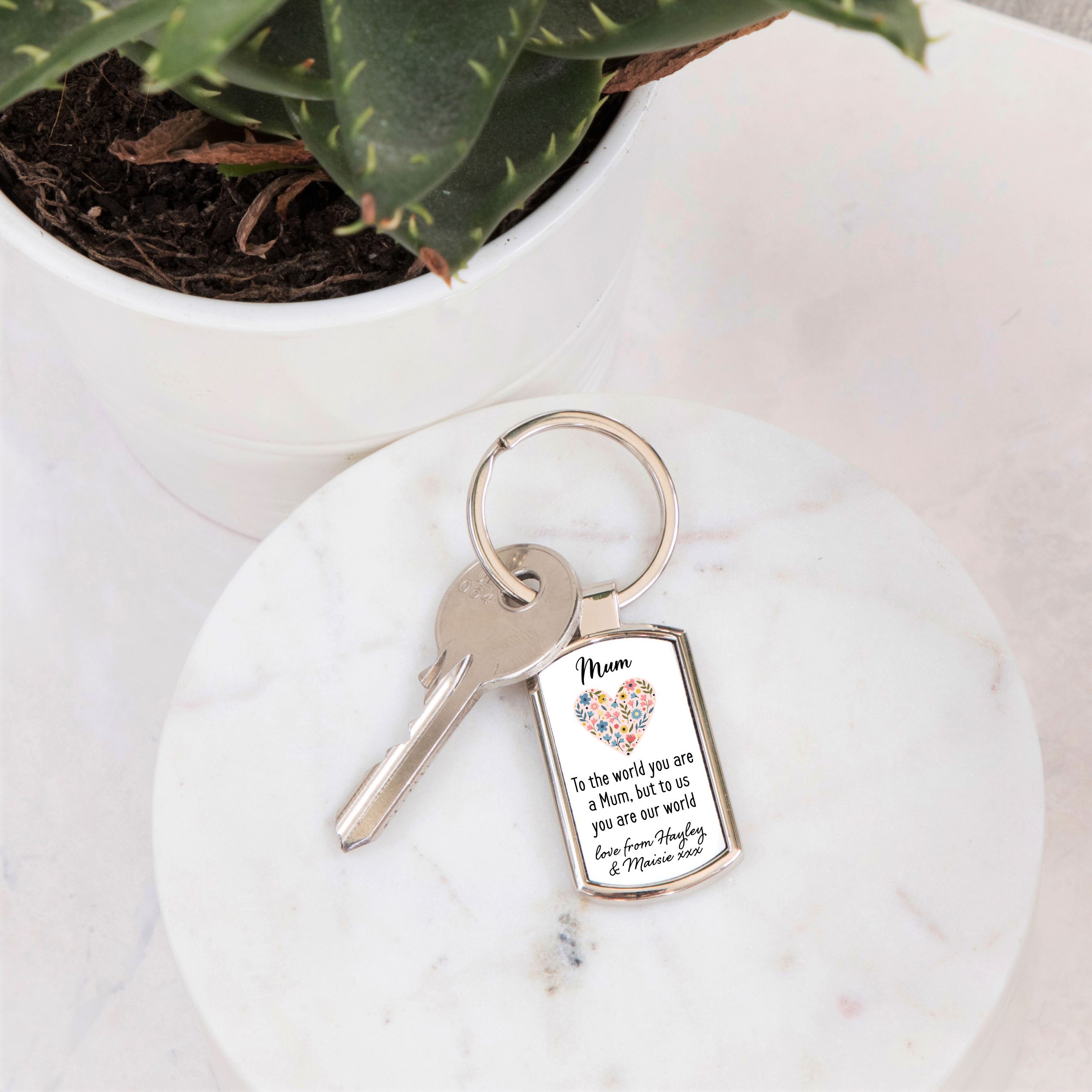 Personalised Mum My World Metal Keyring - Gift for Mum - Image 4