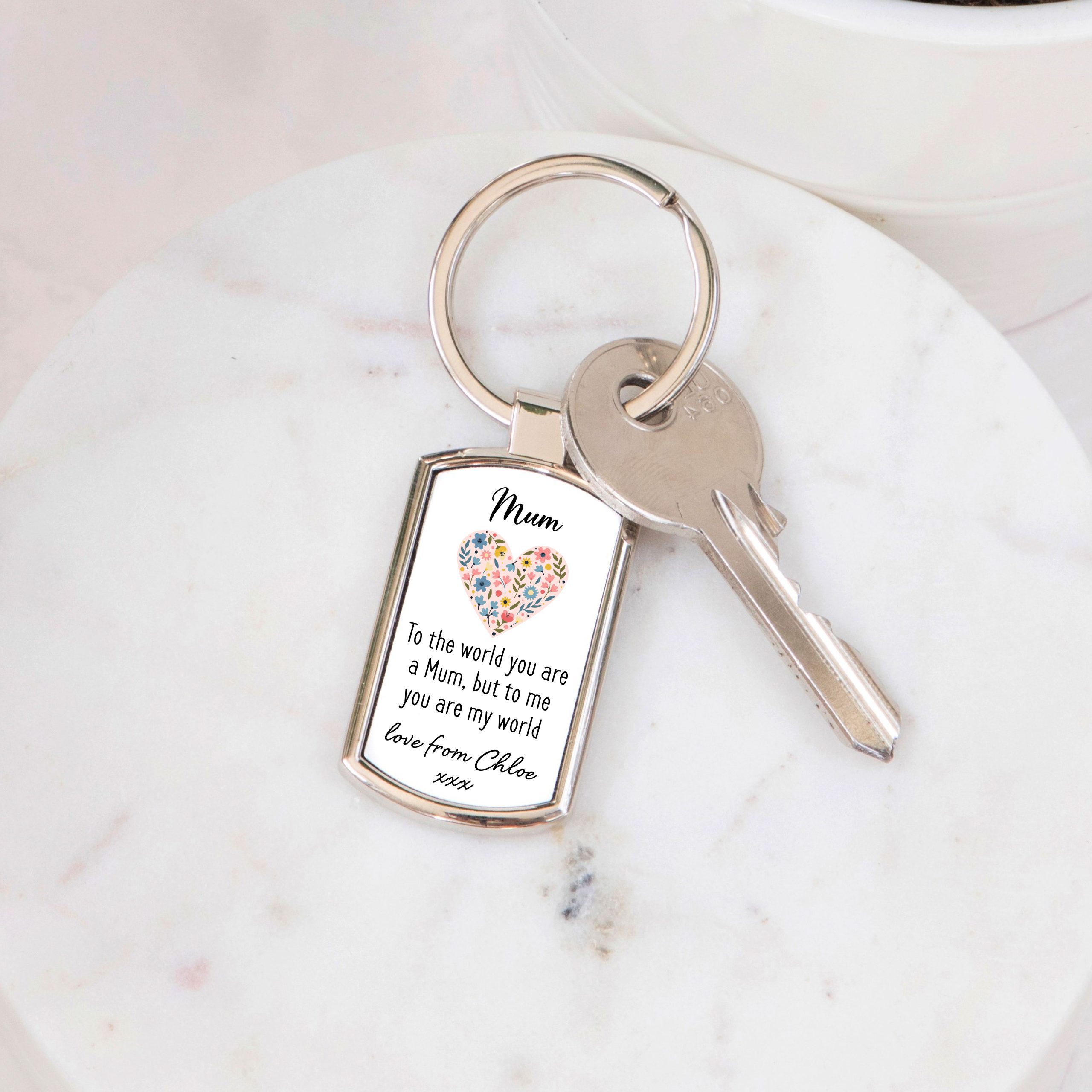 Personalised Mum My World Metal Keyring - Gift for Mum - Image 5