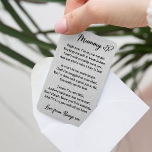 Personalised To Mummy From Baby Bump Metal Wallet Card - Gift for Expectant Mother