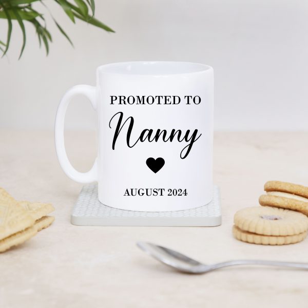 Personalised Promoted To Nanny & Grandad Pair Of Ceramic Mugs Cups - Image 3
