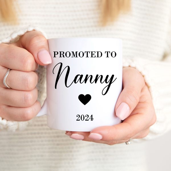 Personalised Promoted To Nanny & Grandad Pair Of Ceramic Mugs Cups - Image 4