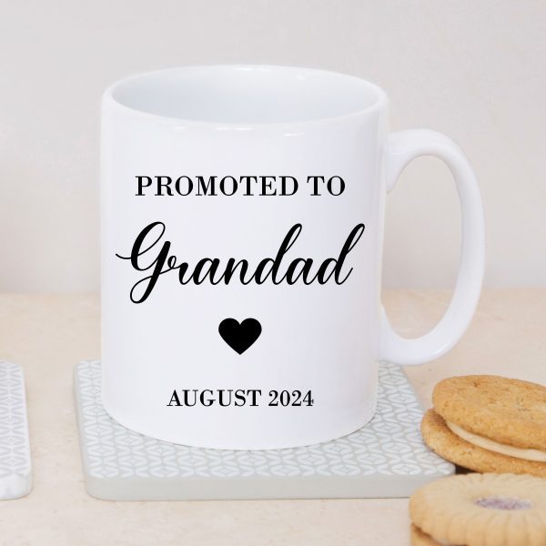 Personalised Promoted To Nanny & Grandad Pair Of Ceramic Mugs Cups - Image 5