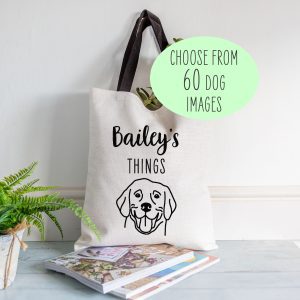 Personalised Dog's Things Linen Tote Bag - Gift for Dog Dad or Mum