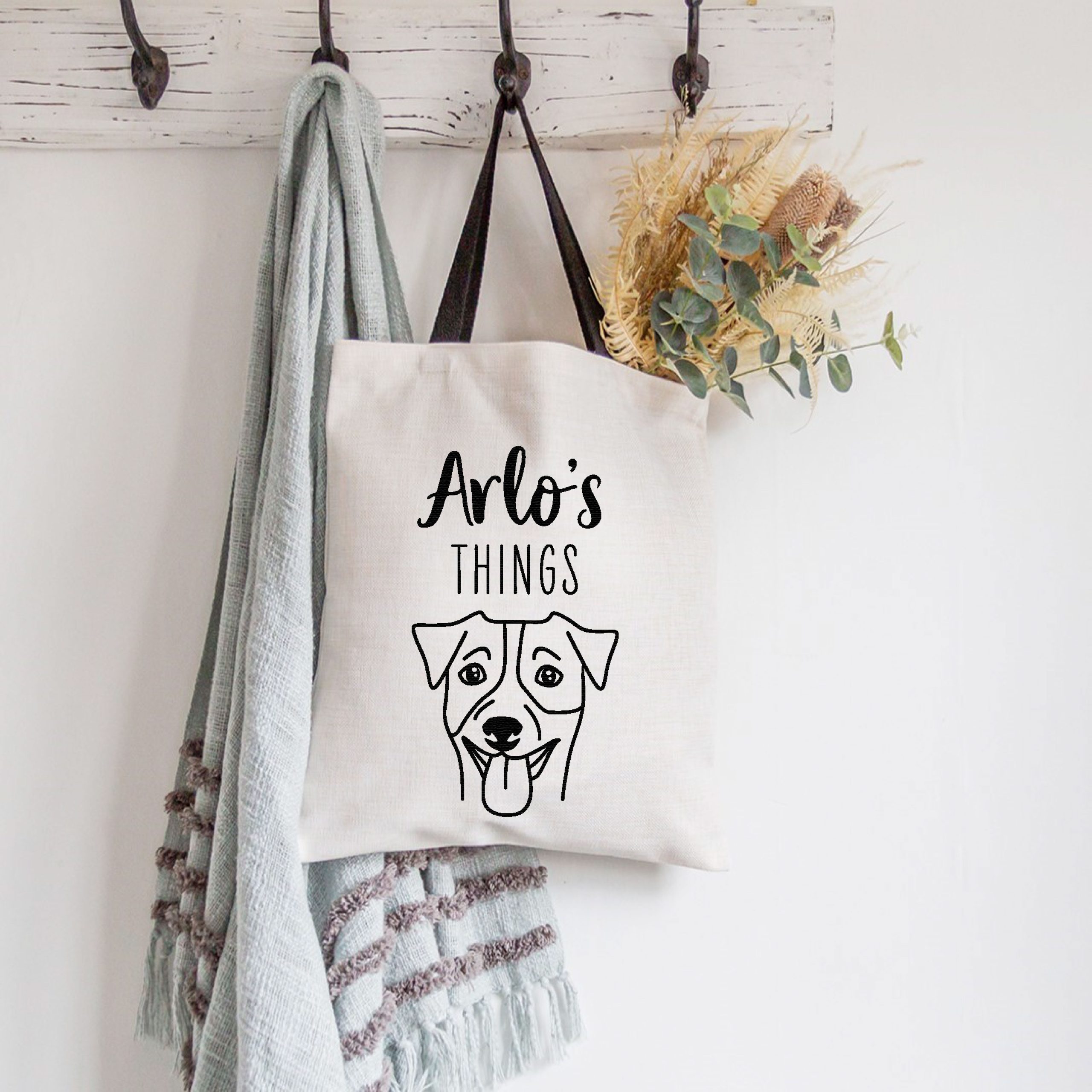 Personalised Dog's Things Linen Tote Bag - Gift for Dog Dad or Mum - Image 4