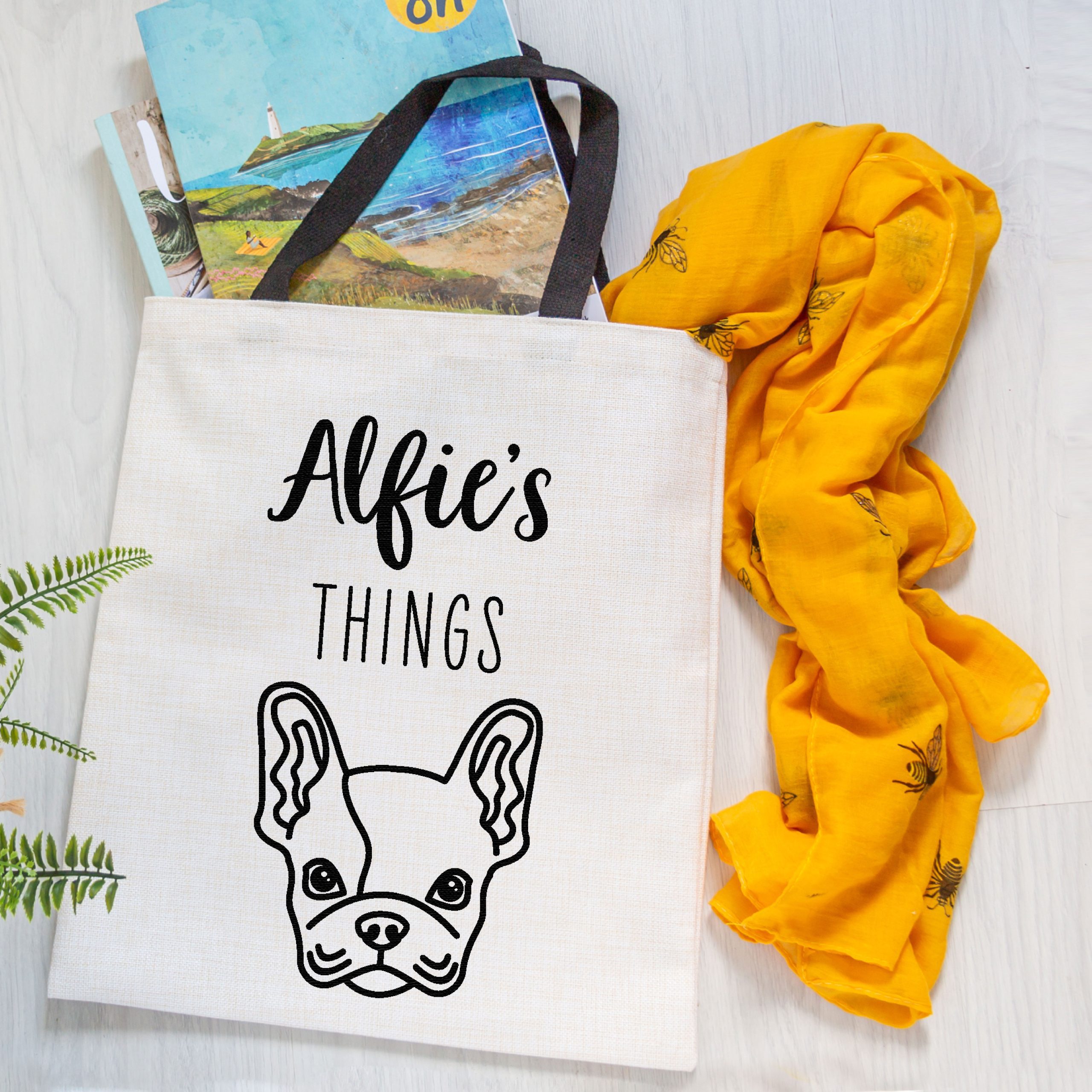 Personalised Dog's Things Linen Tote Bag - Gift for Dog Dad or Mum - Image 3