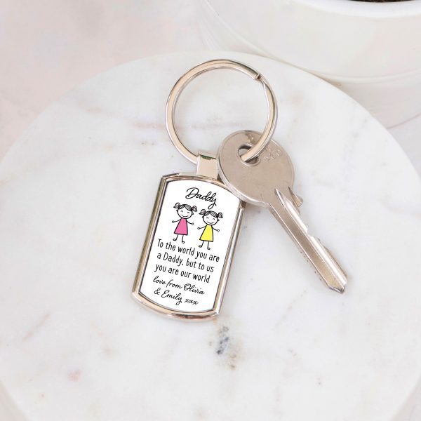 Personalised Daddy Our World Metal Keyring - Image 5