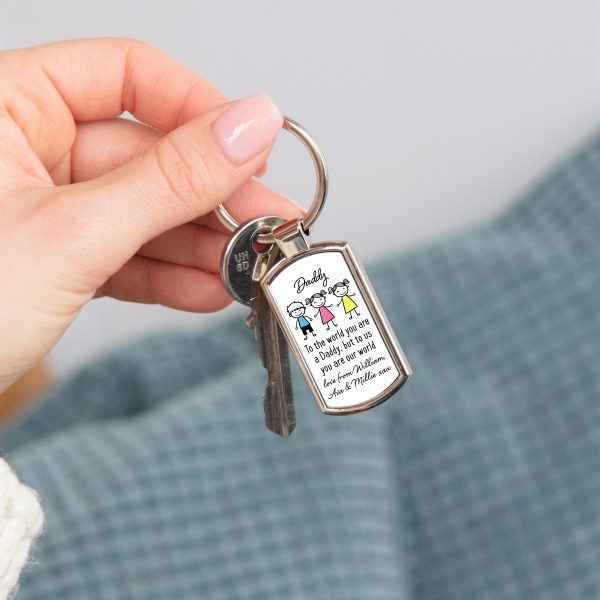 Personalised Daddy Our World Metal Keyring - Image 6
