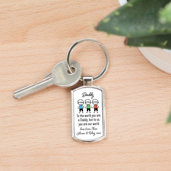 Personalised Daddy Our World Metal Keyring - Image 8