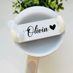 Personalised Heart Metal Tumbler Straw Topper - Gift for Daughter