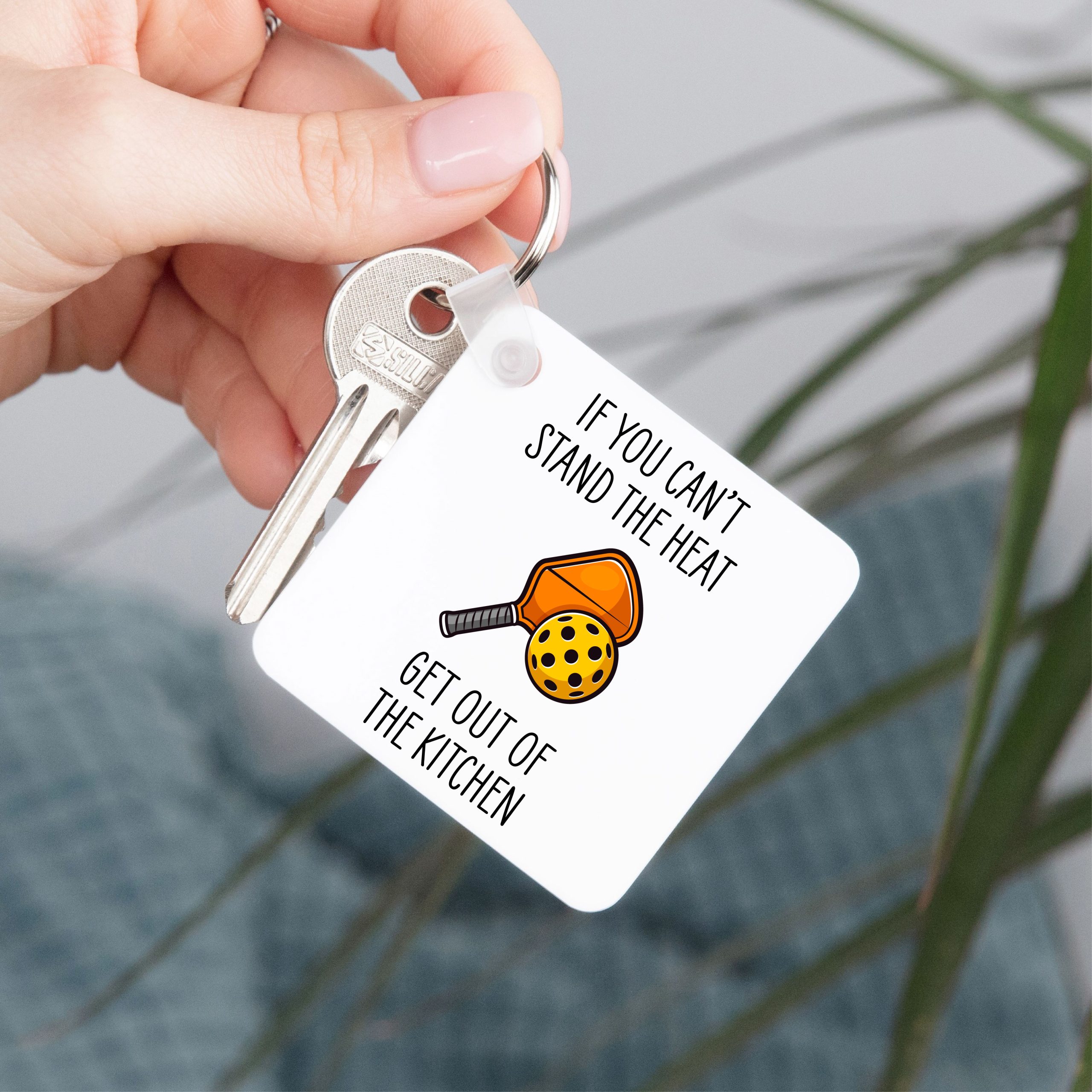 Pickleball Get Out Of The Kitchen Plastic Keyring - Gift for Pickleball Player
