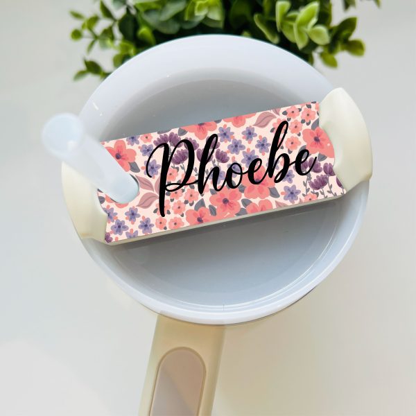 Personalised Name Floral Metal Tumbler Cup Topper Plate Tag Gift - Image 9