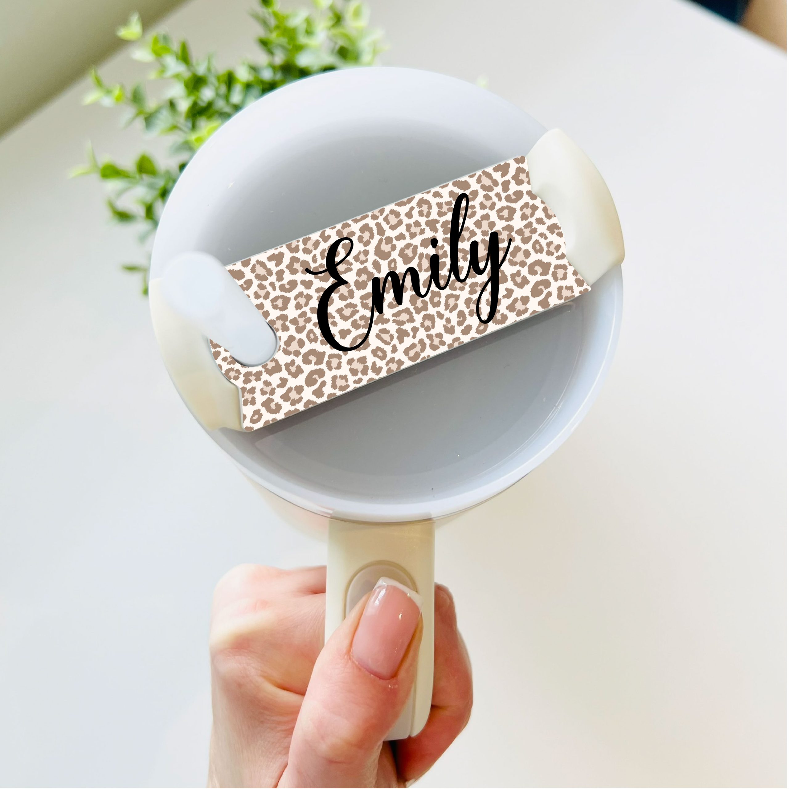 Personalised Leopard Print Metal Tumbler Straw Topper - Gift for Daughter - Image 2