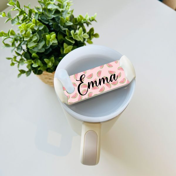 Personalised Name Watermelon Metal Tumbler Cup Topper Plate Tag Gift - Image 3