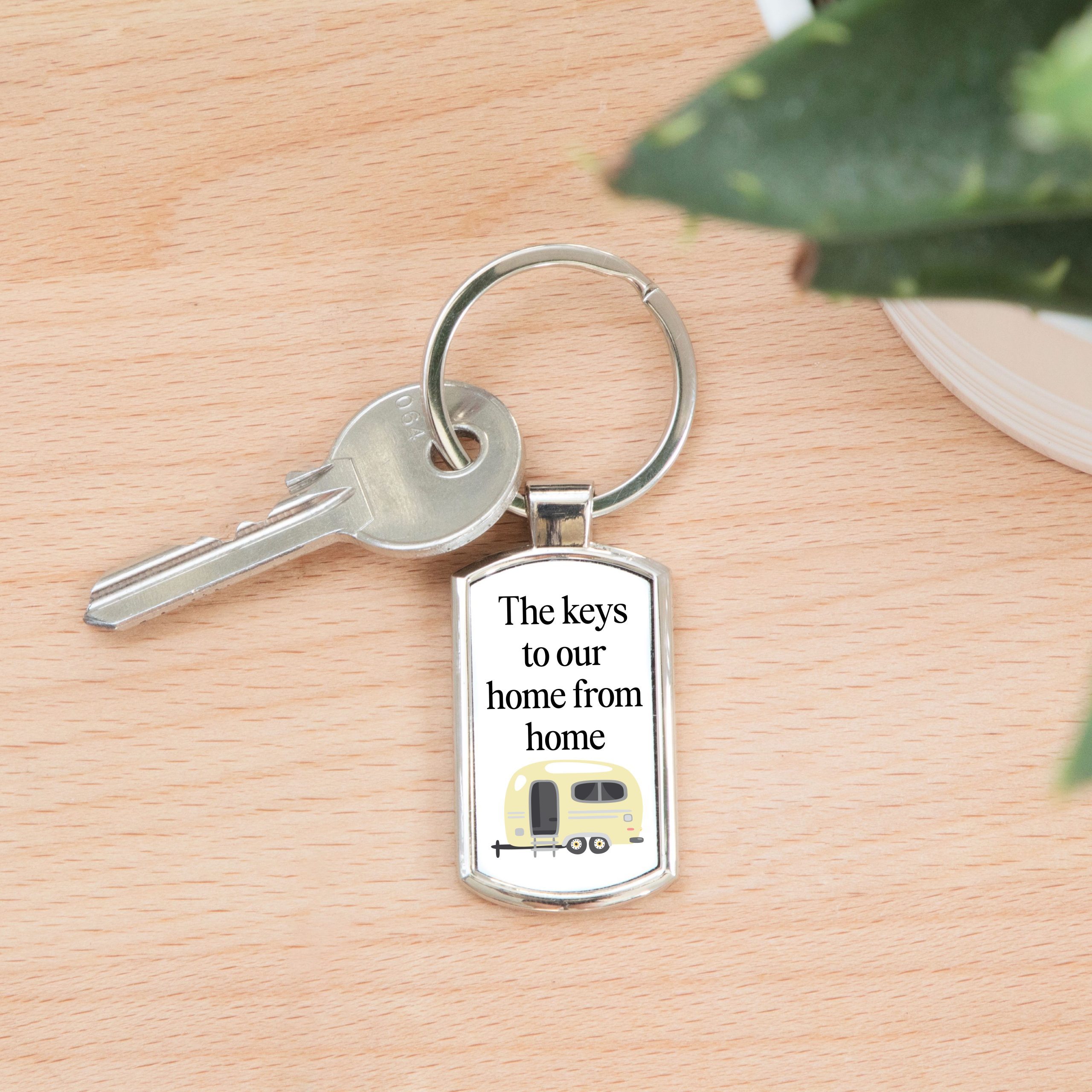 Personalised Caravan Keys Metal Keyring - Gift for Caravan Owner - Image 2