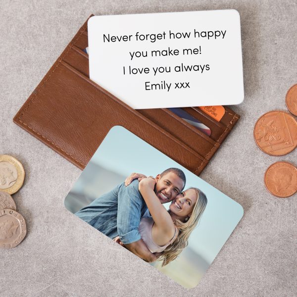 Personalised Double-Sided Photo Message Metal Wallet Card