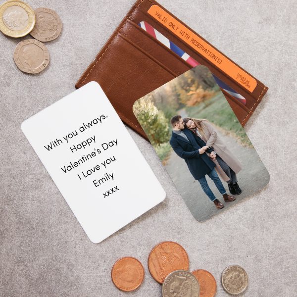 Personalised Double-Sided Photo Message Metal Wallet Card - Image 2