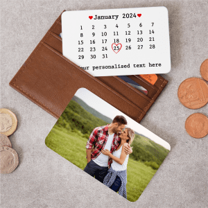 Personalised Double-Sided Photo Date Metal Wallet Card